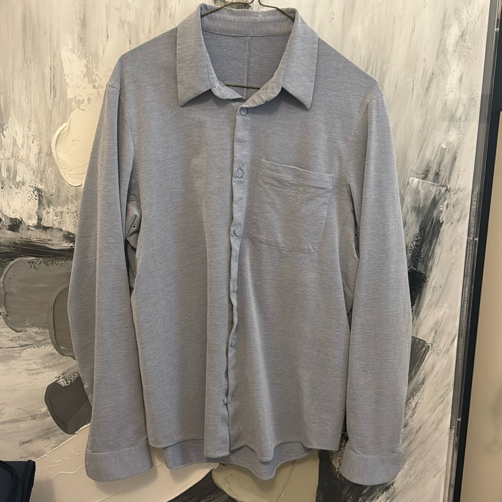 Lululemon Button Down - Light Blue/Gray - Size Medium